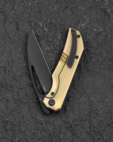 BESTECH MINI TAIPAN BT2603B Titanium Handle: 3.25'' Hollow Grinds MC Blade