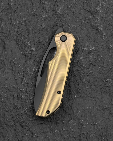 BESTECH MINI TAIPAN BT2603B Titanium Handle: 3.25'' Hollow Grinds MC Blade