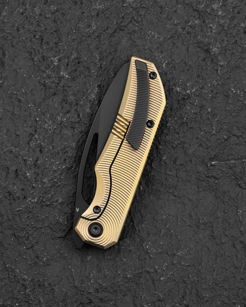 BESTECH MINI TAIPAN BT2603B Titanium Handle: 3.25'' Hollow Grinds MC Blade