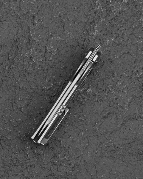 BESTECH MINI TAIPAN BT2603C-L Titanium Handle: 3.25'' Hollow Grinds MC Blade (Left-Hand Version)