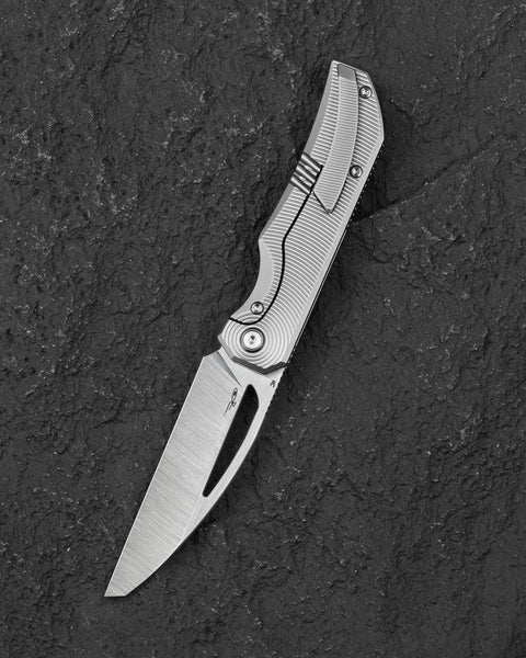 BESTECH MINI TAIPAN BT2603C Titanium Handle: 3.25'' Hollow Grinds MC Blade