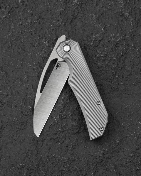 BESTECH MINI TAIPAN BT2603C Titanium Handle: 3.25'' Hollow Grinds MC Blade