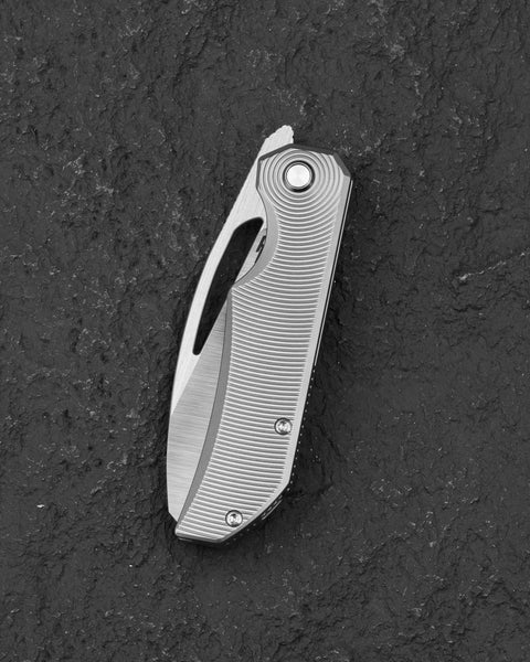 BESTECH MINI TAIPAN BT2603C Titanium Handle: 3.25'' Hollow Grinds MC Blade