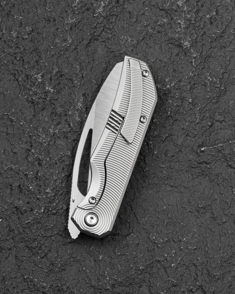 BESTECH MINI TAIPAN BT2603C Titanium Handle: 3.25'' Hollow Grinds MC Blade