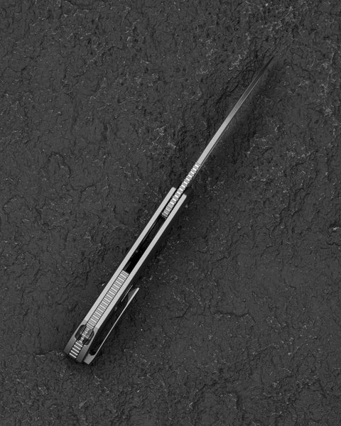 BESTECH MINI TAIPAN BT2603C Titanium Handle: 3.25'' Hollow Grinds MC Blade