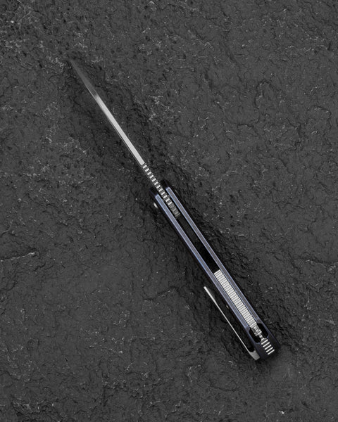 BESTECH MINI TAIPAN BT2603D-L Titanium Handle: 3.25'' Hollow Grinds MC Blade (Left-Hand Version)