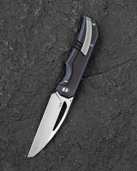 BESTECH MINI TAIPAN BT2603D Titanium Handle: 3.25'' Hollow Grinds MC Blade