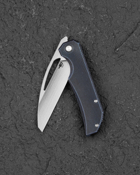 BESTECH MINI TAIPAN BT2603D Titanium Handle: 3.25'' Hollow Grinds MC Blade