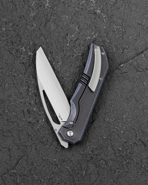 BESTECH MINI TAIPAN BT2603D Titanium Handle: 3.25'' Hollow Grinds MC Blade