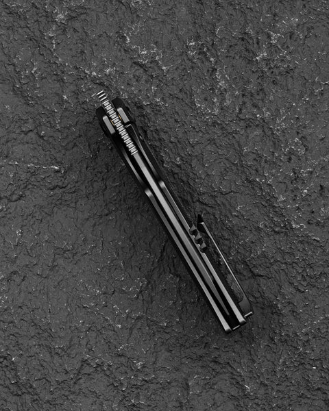 BESTECH MINI TAIPAN BT2603E-L Titanium Handle: 3.25'' Hollow Grinds MC Blade (Left-Hand Version)