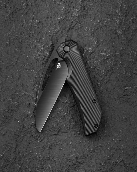 BESTECH MINI TAIPAN BT2603E Titanium Handle: 3.25'' Hollow Grinds MC Blade