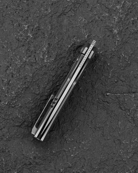 BESTECH MINI TAIPAN BT2603F Titanium Handle: 3.25'' Hollow Grinds MC Blade