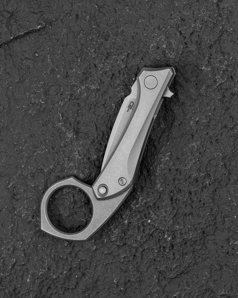 BESTECH DUCI BT2605B Titanium Handle: 1.97" CPM-20CV Blade, Flipper with Frame Lock, Removable Ring with Release Button