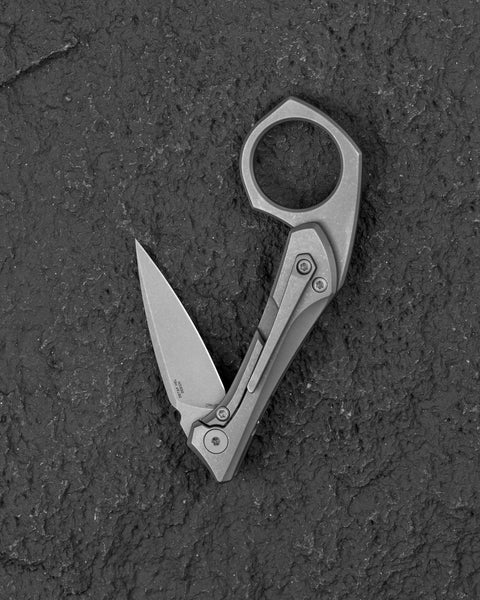 BESTECH DUCI BT2605B Titanium Handle: 1.97" CPM-20CV Blade, Flipper with Frame Lock, Removable Ring with Release Button