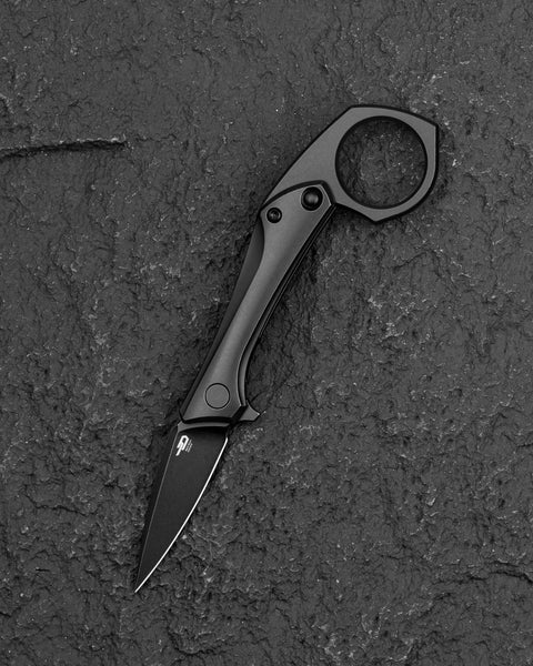 BESTECH DUCI BT2605C Titanium Handle: 1.97" CPM-20CV Blade, Flipper with Frame Lock, Removable Ring with Release Button