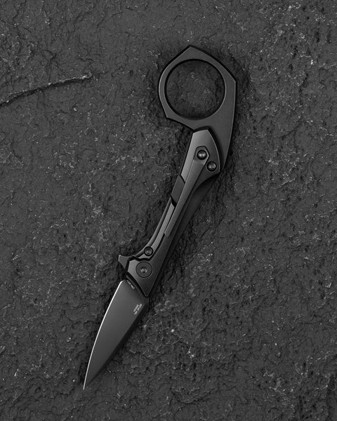 BESTECH DUCI BT2605C Titanium Handle: 1.97" CPM-20CV Blade, Flipper with Frame Lock, Removable Ring with Release Button