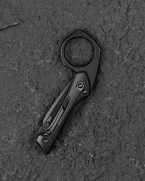 BESTECH DUCI BT2605C Titanium Handle: 1.97" CPM-20CV Blade, Flipper with Frame Lock, Removable Ring with Release Button