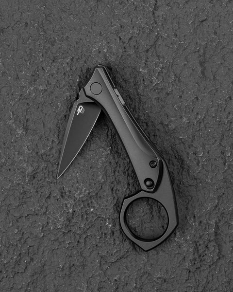 BESTECH DUCI BT2605C Titanium Handle: 1.97" CPM-20CV Blade, Flipper with Frame Lock, Removable Ring with Release Button