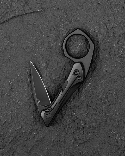 BESTECH DUCI BT2605C Titanium Handle: 1.97" CPM-20CV Blade, Flipper with Frame Lock, Removable Ring with Release Button