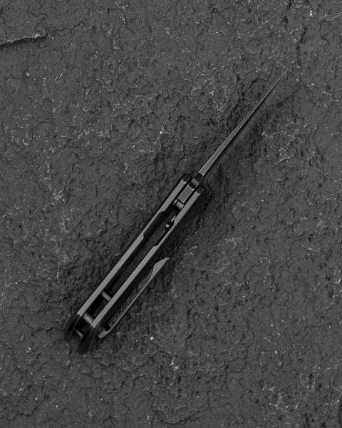 BESTECH DUCI BT2605C Titanium Handle: 1.97" CPM-20CV Blade, Flipper with Frame Lock, Removable Ring with Release Button