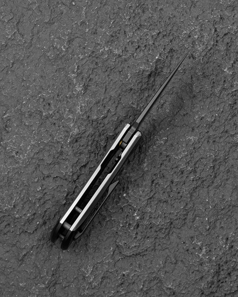 BESTECH DUCI BT2605E Titanium Handle: 1.97" CPM-20CV Blade, Flipper with Frame Lock, Removable Ring with Release Button