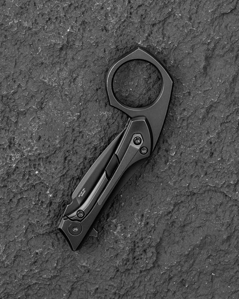 BESTECH DUCI BT2605F Titanium Handle: 1.97" CPM-20CV Blade, Flipper with Frame Lock, Removable Ring with Release Button
