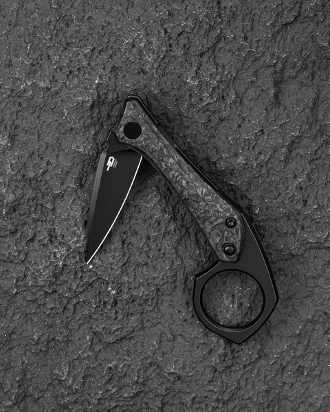 BESTECH DUCI BT2605F Titanium Handle: 1.97" CPM-20CV Blade, Flipper with Frame Lock, Removable Ring with Release Button