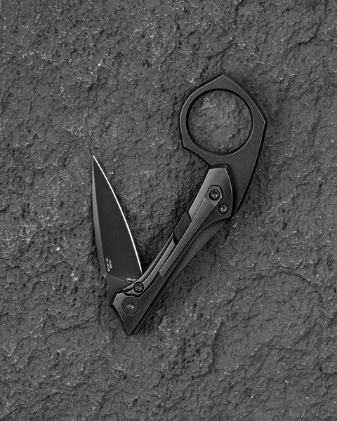 BESTECH DUCI BT2605F Titanium Handle: 1.97" CPM-20CV Blade, Flipper with Frame Lock, Removable Ring with Release Button