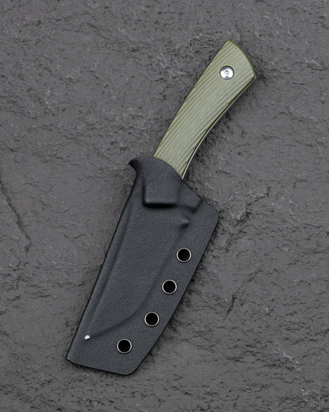 BESTECH STEP BFK06B 3.193'' D2 Blade Green G10 Handle with Kydex Sheath