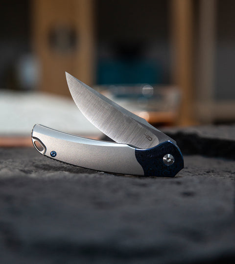 BESTECH SUPERNOVA BT2111D Titanium+Zirconium Timascus Bolster Handle: 3.07" M390 Blade