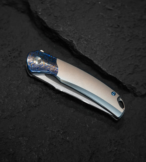 BESTECH SUPERNOVA BT2111D Titanium+Zirconium Timascus Bolster Handle: 3.07" M390 Blade