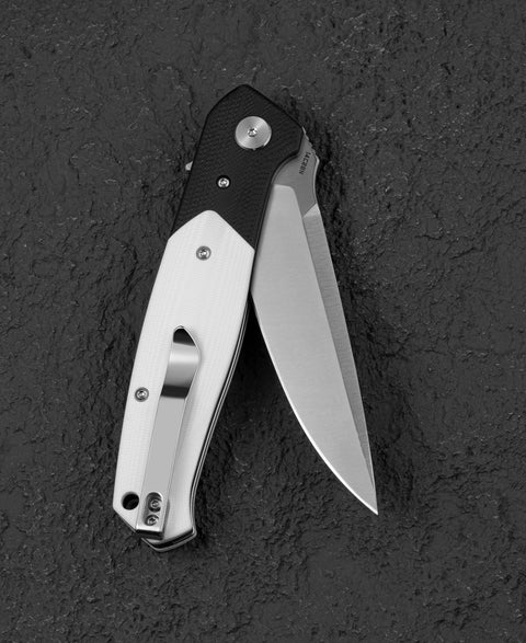 BESTECH SWORDFISH BG62B Black and White G10 Handle 3.94" 14C28N Blade