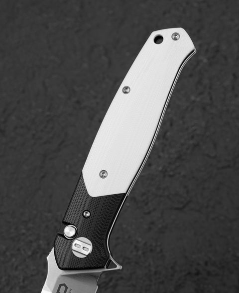 BESTECH SWORDFISH BG62B Black and White G10 Handle 3.94" 14C28N Blade