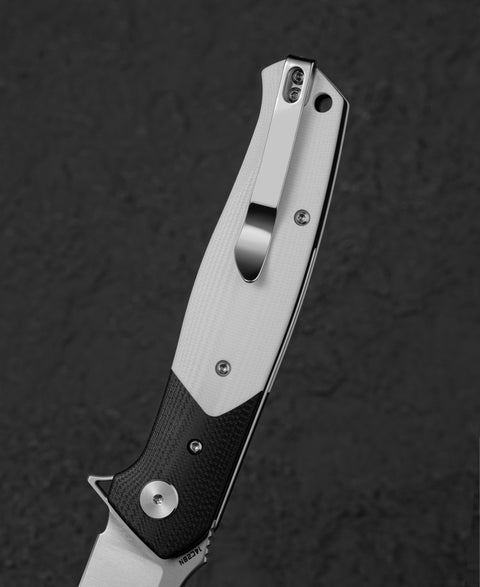 BESTECH SWORDFISH BG62B Black and White G10 Handle 3.94" 14C28N Blade