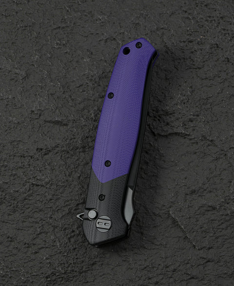 BESTECH SWORDFISH BG62C Black and Purple G10 Handle 3.94" 14C28N Blade