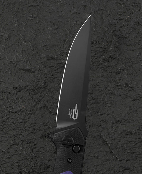 BESTECH SWORDFISH BG62C Black and Purple G10 Handle 3.94" 14C28N Blade