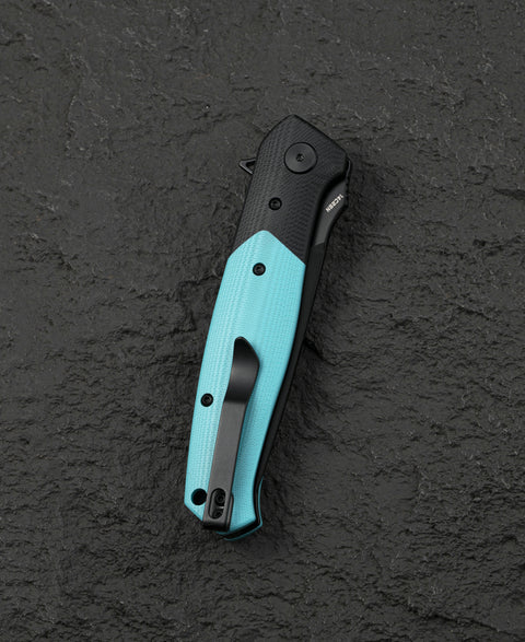 BESTECH SWORDFISH BG62E Black and Light Blue G10 Handle 3.94" 14C28N Blade
