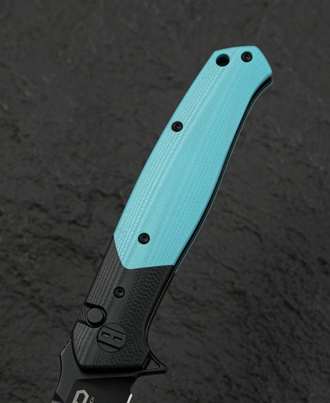 BESTECH SWORDFISH BG62E Black and Light Blue G10 Handle 3.94" 14C28N Blade