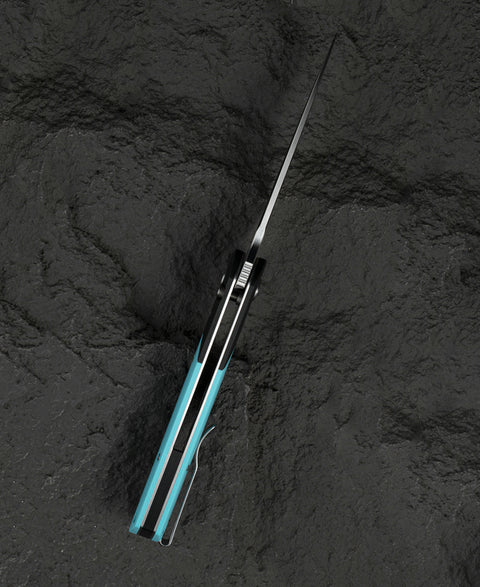 BESTECH SWORDFISH BG62F Black and Light Blue G10 Handle 3.94" 14C28N Blade